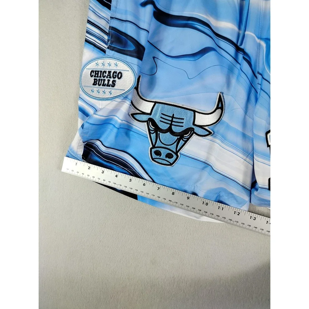 Chicago Bulls Shorts Men's Large Blue NBA Basketball Swim Trunks‎ Pro Standard